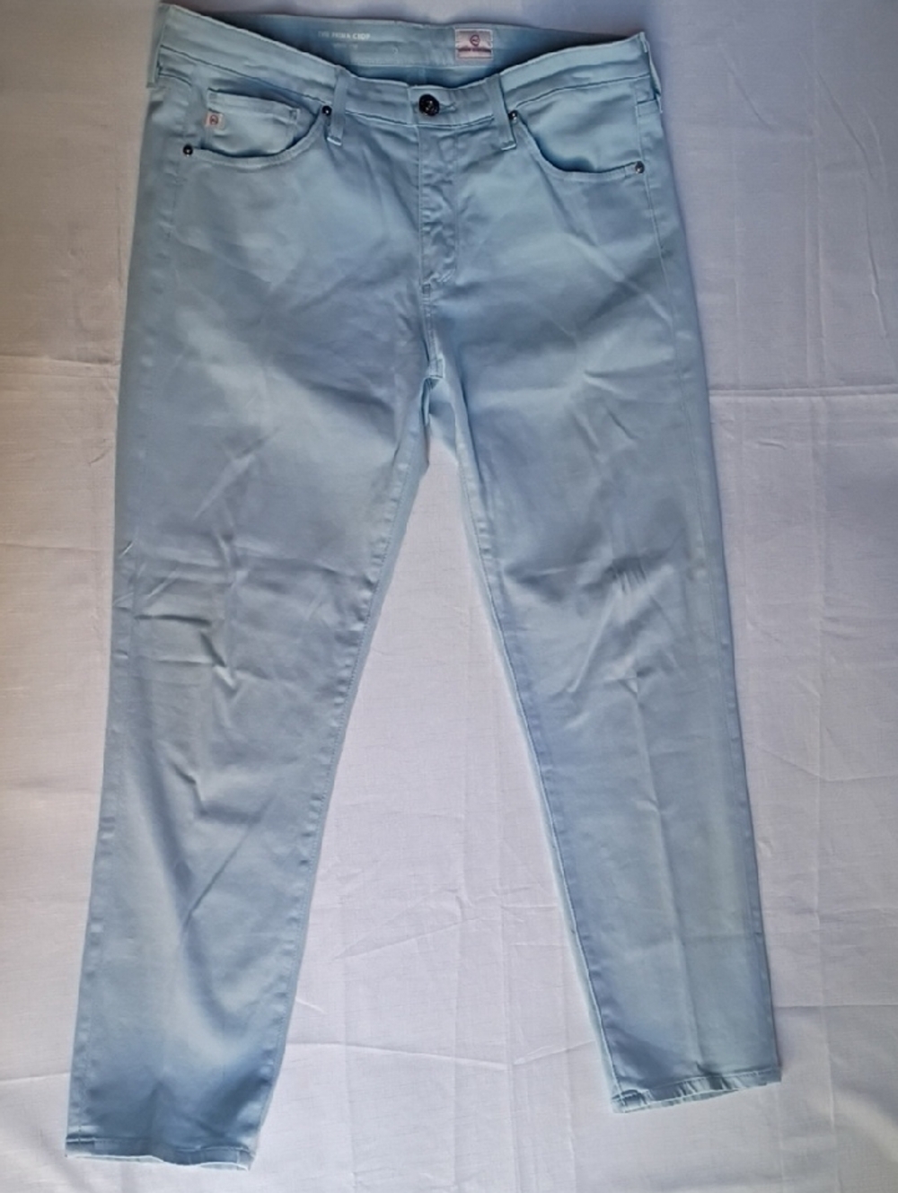 Ag Adriano Goldschmied Women's The Prima Crop Light Blue Slim Jeans Size 29